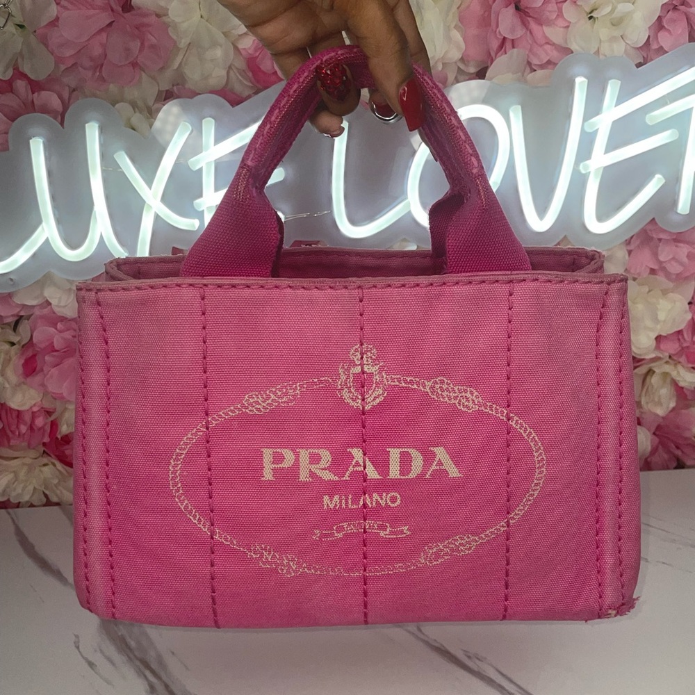 PRADA PURSE 100% AUTHENTIC PRADA CANAPA TOTE BAG MINI